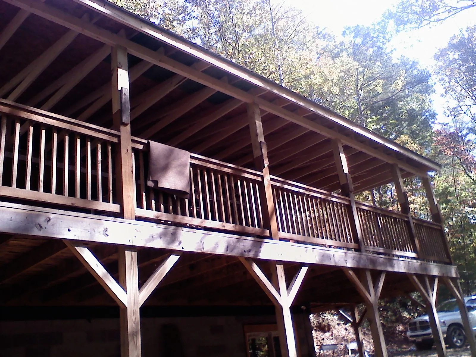Timber framing under a new elevated porch and deck — Roof Leak Repair in Phoenicia by Roofing Brothers